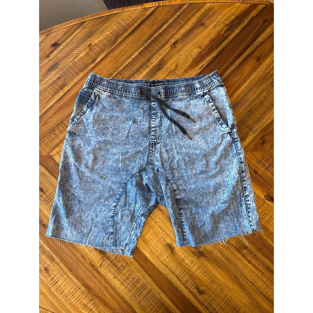 Zanerobe Denim Cloth Shorts Men’s 36 Blue Elastic Drawstring Baggy Loose Casual